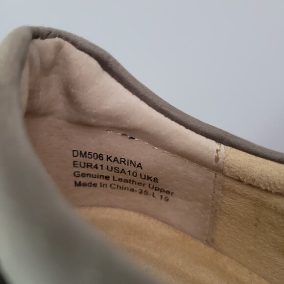 Aetrex Karina Women's Size 10 Leather Monk Strap Loafer Taupe Adjustable Flat - Picture 10 of 13